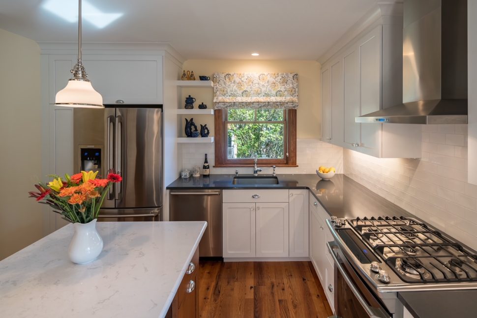 kitchen sink overlooking the backyard